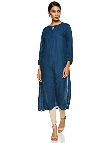 Image of GO COLORS Cotton Stretch Kurti Pants Full Length for Women | Breathable, Mid Rise, Tall