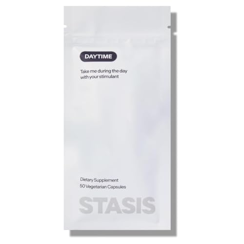 Stasis Daytime Energy and Focus Supplement to Pair with Stimulant - New and Improved Formula with CoQ10 and Rhodiola Rosea - All-Day Energy, Mood, and Brain Support - 25 Servings