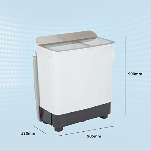 Image of Haier 9.5 Kg Semi automatic Topload with Toughend glass and spray (HTW95-178FW)