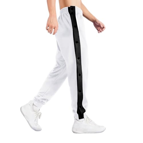 Pantalon de jogging bouton pour homme à ouverture latérale rapide et pratique