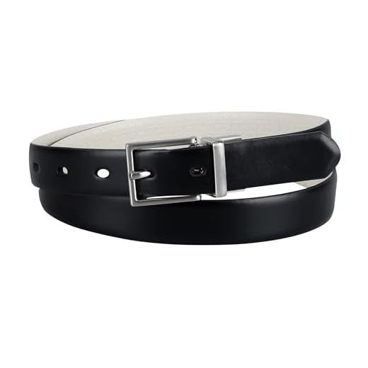 Calvin Klein Cinto skinny reversível dois em um para jeans, calças e vestidos, Preto/branco, G