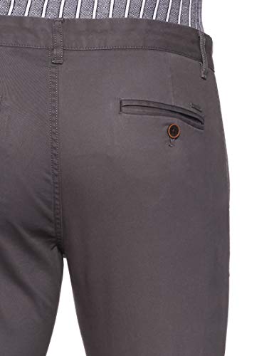 Image of Indian Terrain Men's Slim Fit Casual Trousers (ITMTR00284 Dark Grey 50)