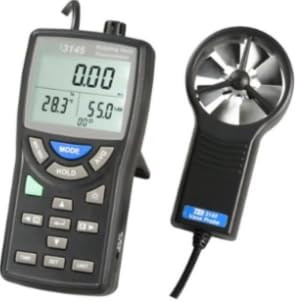 TES3145 - Anemómetro portátil de viento, velocidad de flujo de aire y temperatura