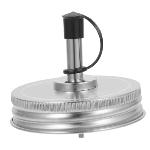 Alipis tapa de la olla de aceite tapa con pico vertedor acero masón Accesorio para frascos de masones Tapón para botella de aceite tapas de tarros de boca pequeña pico de tarro de albañil