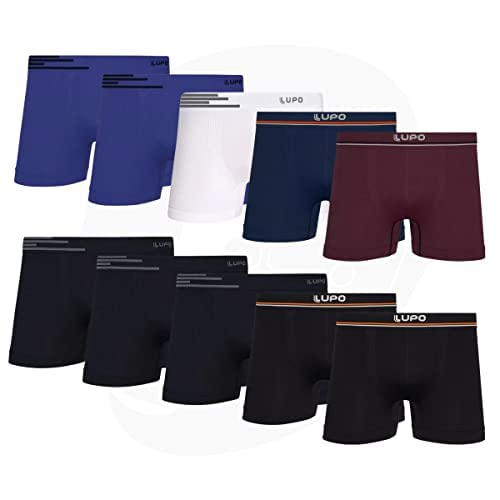 Kit 10 Cuecas Boxer Lupo Microfibra Sem Costura Box Masculina Adulto