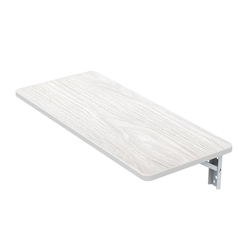 Escritorio de Pared Plegable, Mesa Flotante Que Ahorra Espacio para portátil y Estudio, estación de Trabajo de Pared para armar uno Mismo, Estante de Almacenamiento Compacto (Blanco, 100x20c