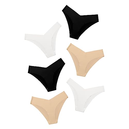 Image of DEANGELMON Women Seamless Bikini Cheeky Underwear Invisible No Show Panties V-Waist Hipster Ladies Soft Stretch Multi Pack