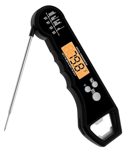 Instant Read Meat Thermometer Digital Waterproof with Backlight a...
