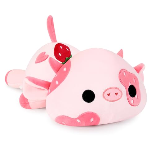 shownicer Plüschtier Kuh Kuscheltier Stofftier Kawaii Kuh Plüsch Kissen Spielzeug Milchkuh Plüsch Wurfkissen Geschenk für Kinder Mädchen 12… – Ansicht 1