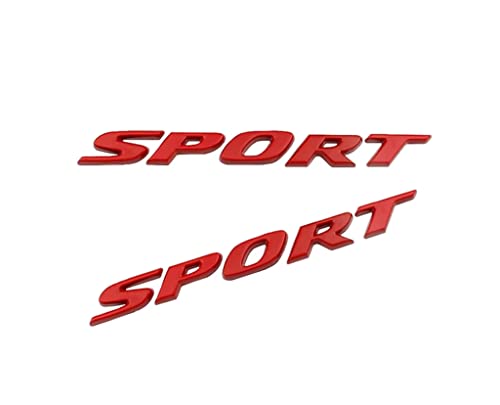 Image of 2 Pcs Sport Emblem Car Sport Badge 3D Metal Sticker Decal Car Side Baffle Trunk Self-Adhesive Logo Nameplate Badge Car Decoration Accessories (Red)