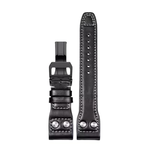 Bracelet en cuir authentique 22mm réglable pour montre IWC Pilot