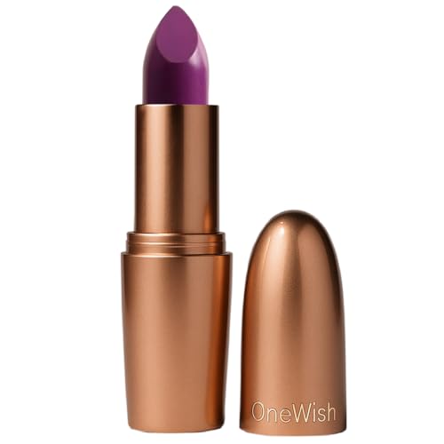 Image of One Wish Creamy Matte Lipstick Long Lasting for Women - Purple AF Shade 22 | Full Coverage | Creamy Formula | No Flaky Lips | No Dryness | High-Pigment | SPF | Vitamin E, Almond Oil & Shea Butter for Moisturising Lip | 8 Hrs Lasting | Smooth Finish | 3.8 gm
