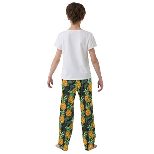 Pineapple Long Pajama Pants Elastic Waist PJ Bottoms with Pockets S A1101674