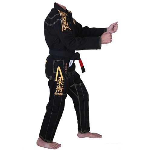Twister Black Mamba Brazilian Jiu Jitsu Gi | Jiu Jitsu Uniform | Preshrunk | BJJ Gi | With FREE BJJ Belt & FREE Gi Bag, Black, A4 Twister Black Mamba Brazilian Jiu Jitsu Gi | Jiu Jitsu Uniform | Preshrunk | BJJ Gi | With FREE BJJ Belt & FREE Gi Bag, Black, A4