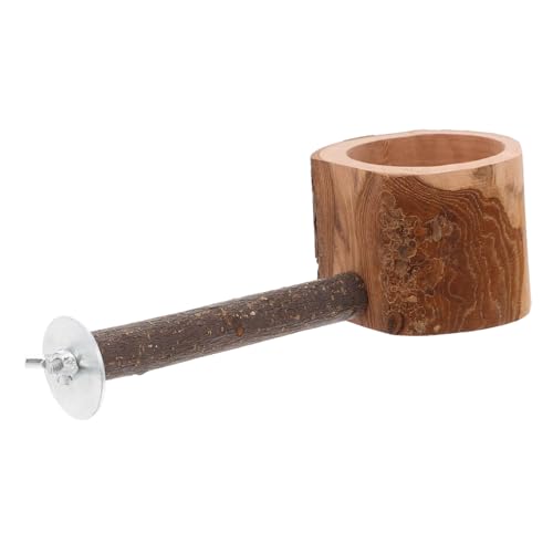 INOOMP リンゴの木製スタンド 木製オウム止まり台 バードパーチスタンド ケージ用インコとまり木 鳥の餌カップ 鳥かご用の木製止まり木 インコの餌箱の水 バードボウル