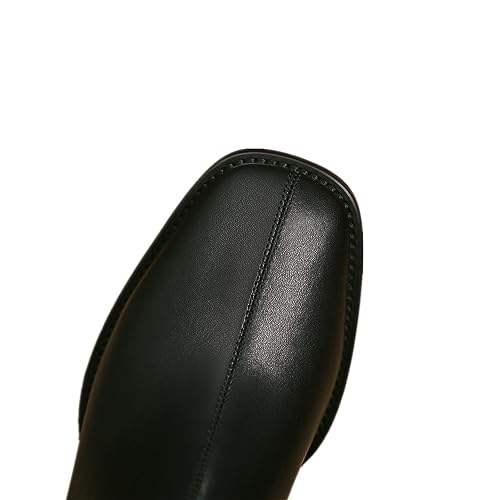 TinaCus Women's Genuine Leather Handmade Mid Block Heel Back Zip Up Ankle Boots2