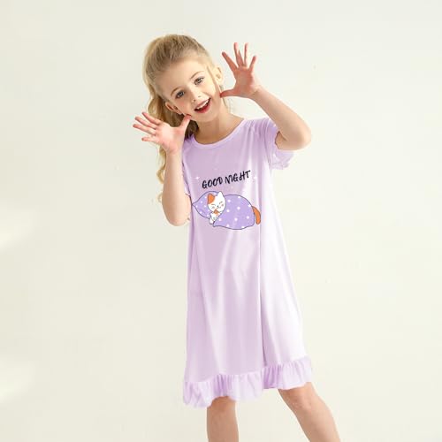 Little Hand Kids Night Dress for Girls Dinosaur Mermaid Cat Princess Sleep Dress Sleepwear Night Gown 3-10 Years2