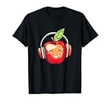 Funny Apple Face with Headphones