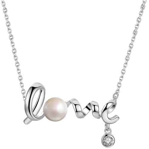 Collier de perle blanc YZCIS anti-allergie en argent sterling 925 pour femme