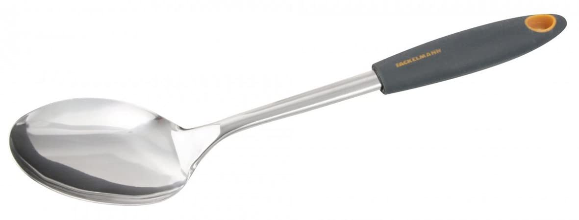 Fackelmann 25204 Serving Spoon Soft 33cm in Grey/Orange/Silver, Nylon