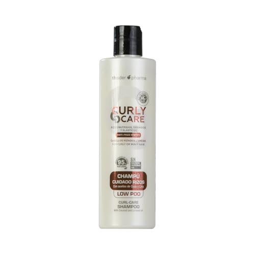 Thader TH Pharma Curly Care Champú para cabellos rizados y ondulados Low Poo con aceites de Coco y Lino y Proteínas Vegetales, 300 ml
