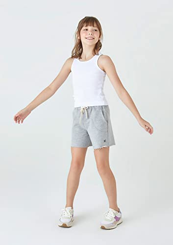 Shorts Infantil Menina Em Malha de Algodão Com Cadarço