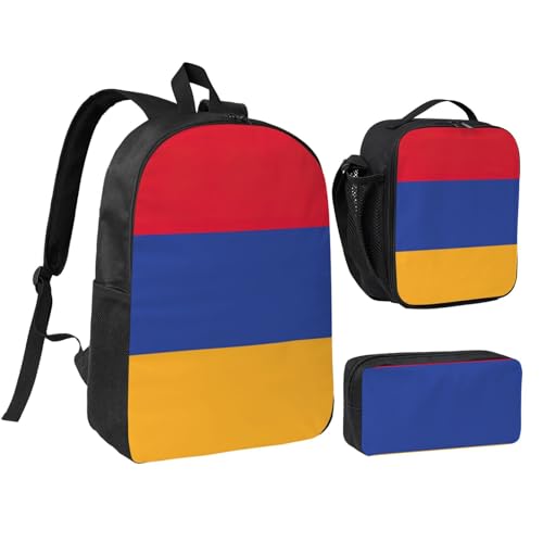 Sac à dos voyage motif Arménie avec sac à déjeuner isotherme et trousse de cours