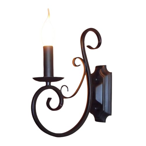 Fangxuee Lámpara de Pared con Forma de Vela, Estilo Retro, para Sala de Estar, Luz Cálida de 3000 K, para Dormitorio y Mesita de Noche.