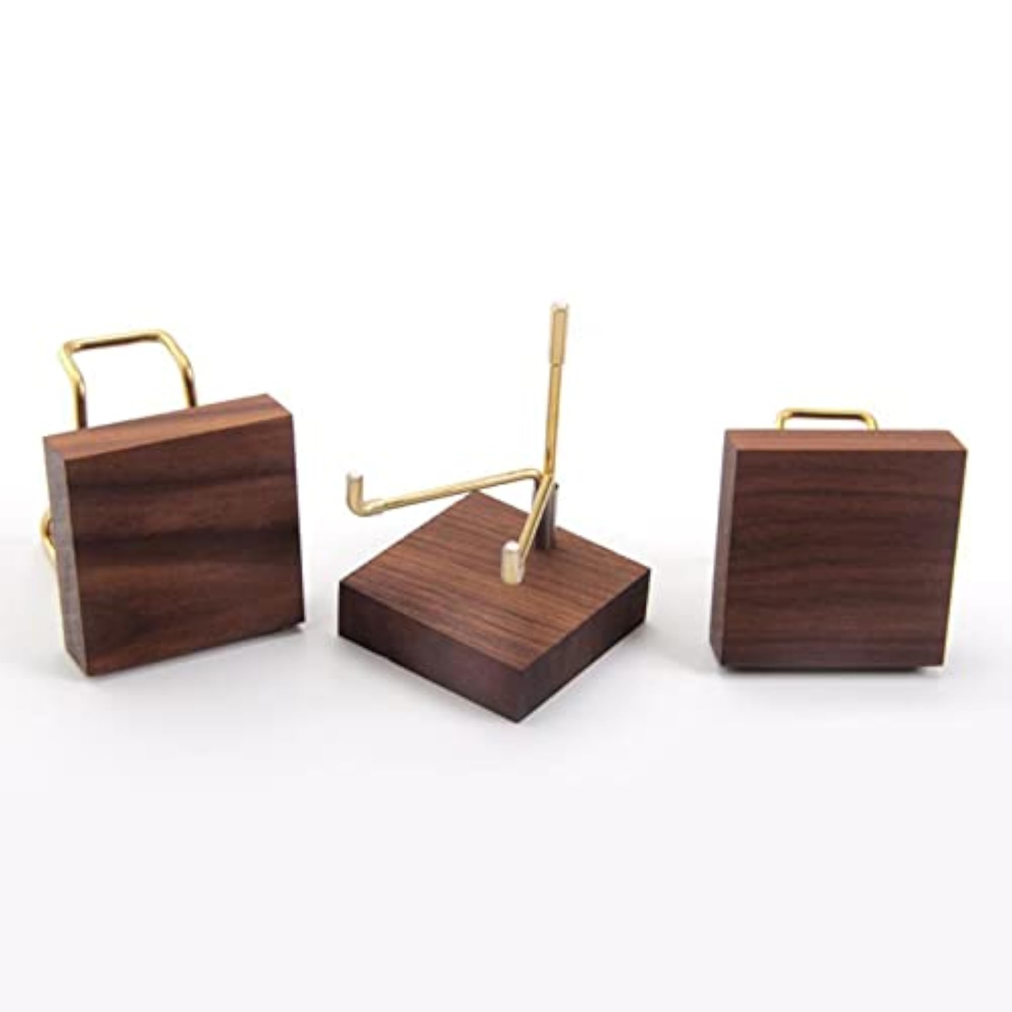 Metal Arm Wooden Base Display Stand Rack for Gemstone