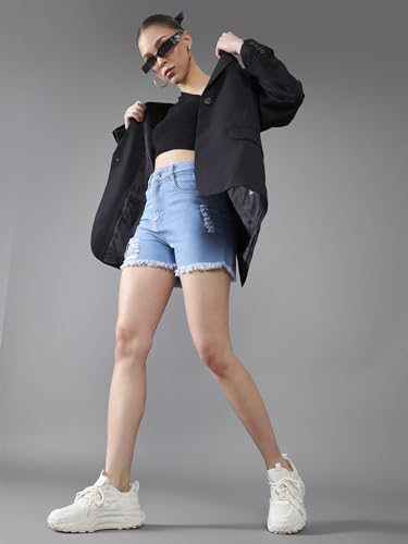 Image of Dolce Crudo Women's Regular High Rise Stretchable Denim Shorts