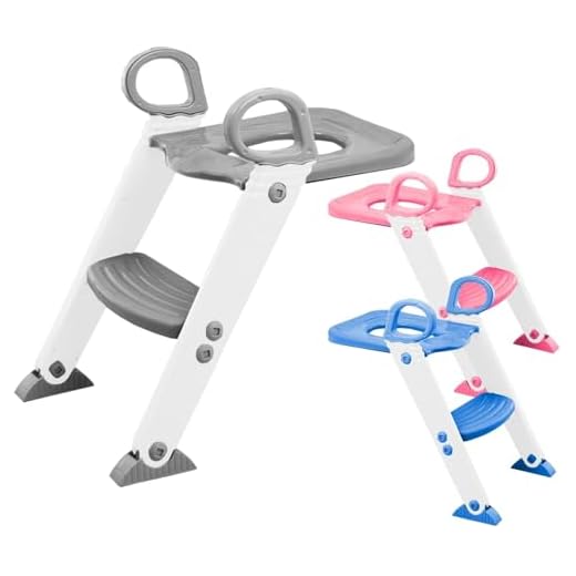 Assento Redutor Infantil Vaso Sanitário Privada Com Escada Trono Troninho (Cinza)