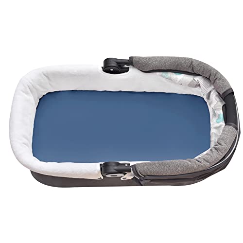 Image of David's Kids 3 Pack Bassinet Sheets, Ultra Soft Breathable Cradle Sheets for Boys Girls Neutral,Univeral Fit for Most Cradle and Bassinet Mattress, White & Light Grey & Navy Blue