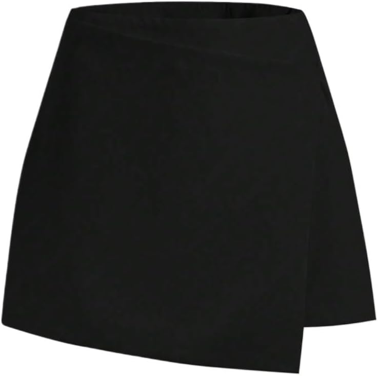 Women's Zipper Asymmetrical Mini Skirt Casual Skort for Spring Summer and Fall