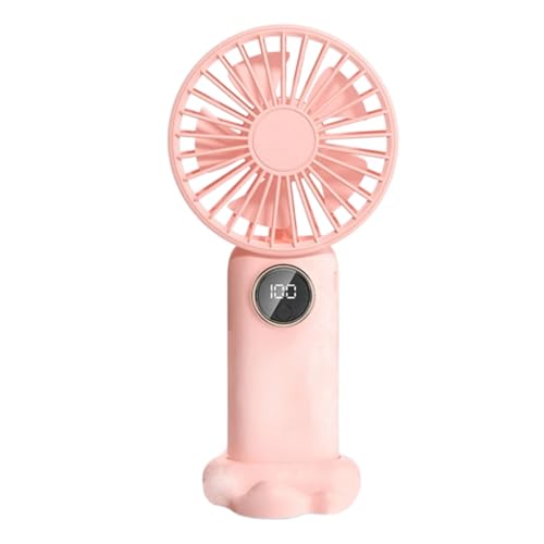 Ventilador portátil de mano recargable por USB, 1200 mAh, ventilador de bolsillo de 5 velocidades para viajes, camping y oficina