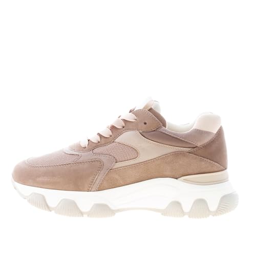 Prezzo di listino Euro: 450 Hogan Donna Hyperactive Sneaker in camoscio e Tessuto a Rete Fango Color Marrone Size 38.5