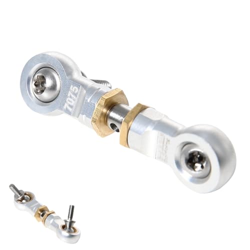 GTBRacing CNC 7075 Steering Servo Wiper Arm Link Rod for 1/5 RC Car HPI KM rv Baja 5b ss 5sc Upgrade Part (Silver)