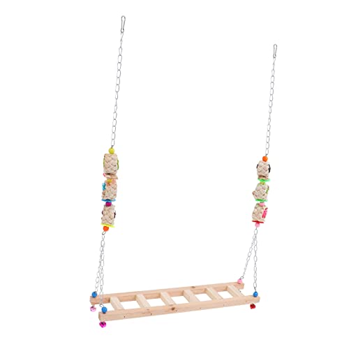 LIOOBO Rooster Climbing Ladder Chicken Swing Toy Pet Plaything Cage Accessories Random Color