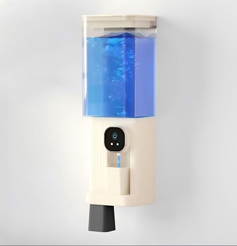 Automatic Mouthwash Dispenser with Dental Floss Box and Magnetic Cups, 23.7 fl oz Tank, 2 Adjustable Dispensing Levels, Rechageable, Mouth Wash Dispensers for All Age Groups.