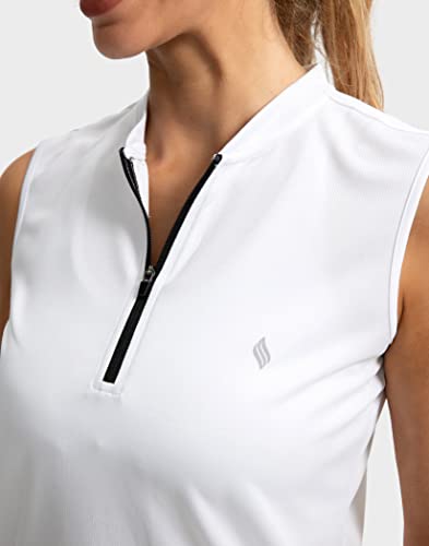 SANTINY Women's Sleeveless Golf Shirt Zip Up Tennis Lightweight Quick Dry Tank Tops Polo Shirts for Women3