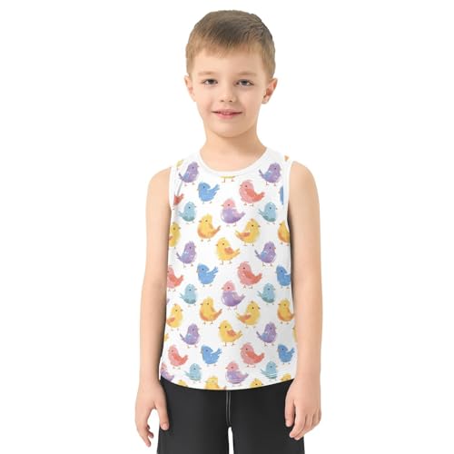 Boys Tank Top Shirts Chick Colorful Bird Sleeveless T-Shirts Crew Neck for Kids Clothing Children2