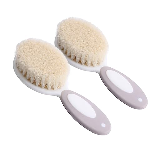 Beatifufu Infant Hair Care Kit 2pc Wool Brush Set Gentle Shower Brush for Baby's Hair