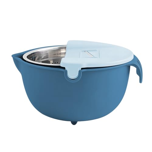 Naroote Cesta Coladora de Cocina de 9 Piezas, Juego de Colador de Diseño Giratorio 360, Colador de Gran Capacidad de 4 Cuartos con Accesorios Versátiles, Ideal para Lavar Frutas, Verduras, Pasta y