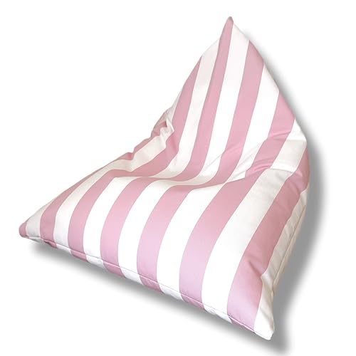 Aiire Puff Exterior en Olefina con Relleno Incluido – Puf Infantil o Adolescente Pequeño para Playa, Parque o Jardín – Bean Bag Chari Ligero con Bolsillo para Lectura, Meditación o Relax Rosa