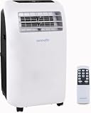 SereneLife - Aire acondicionado móvil silencioso, 7 K, BTU, aire acondicionado portátil 3 en 1 con función deshumidificador integrada, modo ventilador, control remoto, kit de evacuación completa para