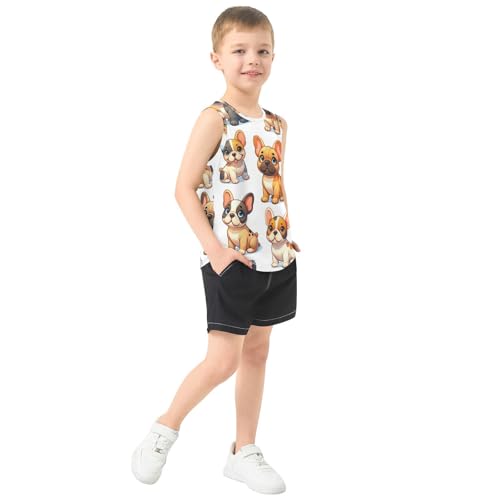susiyo Cartoon Pug Dogs Boys Sleeveless Tank Top Girls Athletic T Shirt4