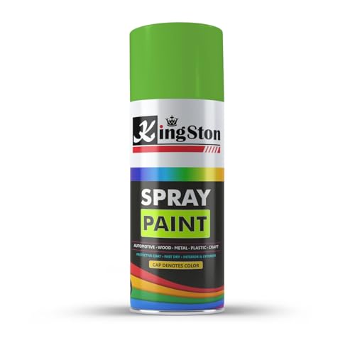 Image of Kingston Acrylic Spray Paint for Metal, Wood, Wall & Plastic, Multi-Surface DIY Paint, Quick Dry, Smooth Finish, 400ml Can, Grass Green, 1 Pc