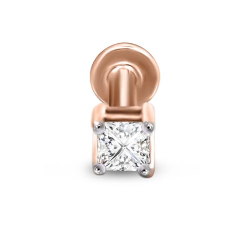 Image of Sparkles Lab Grown Diamond 0.03 Carat - 0.50 Carat Round Shape Solitaire Diamond Nose Pin for Women | 14K Gold IGI Certified FG VS Quality