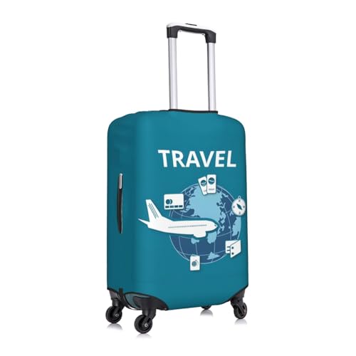 Travel Planes Travel Luggage Cover Suitcase Protector Bag, Fits 18-32 Inch Luggage, Double-Sided Printed Suitcase Sleeve For Kid And Adult,Large3