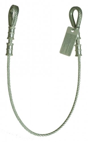 Image of Guardian Fall Protection 10402 6-Foot Galvanized Cable Choker Anchor with Thimble Ends