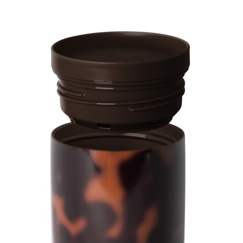 Image of Simple Modern Travel Coffee Mug Tumbler with 360 Lid | Ceramic-Lined Insulated Stainless Steel Cold Brew Iced Coffee Cup | Gift for Women Men Her Him | Voyager Signature | 16oz | Tortoise